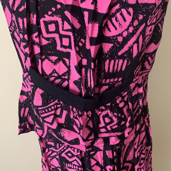 Vintage 80s 2 Piece Pink Top & Skirt Tribal Print Carrie Bradshaw Keith Haring - Picture 11 of 12